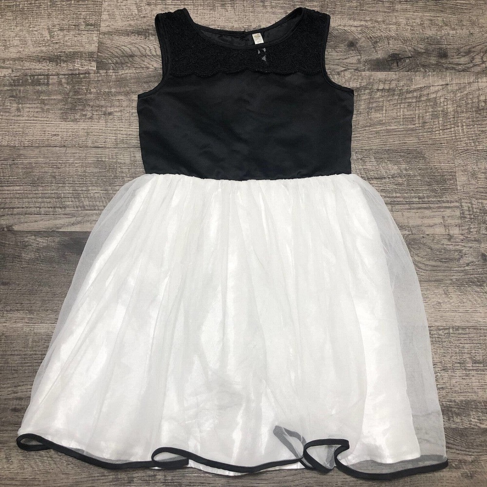 Cherokee Girls Dress Sz 10/12 Tulle Pettiskirt Crochet Lace Bodice Easter D13